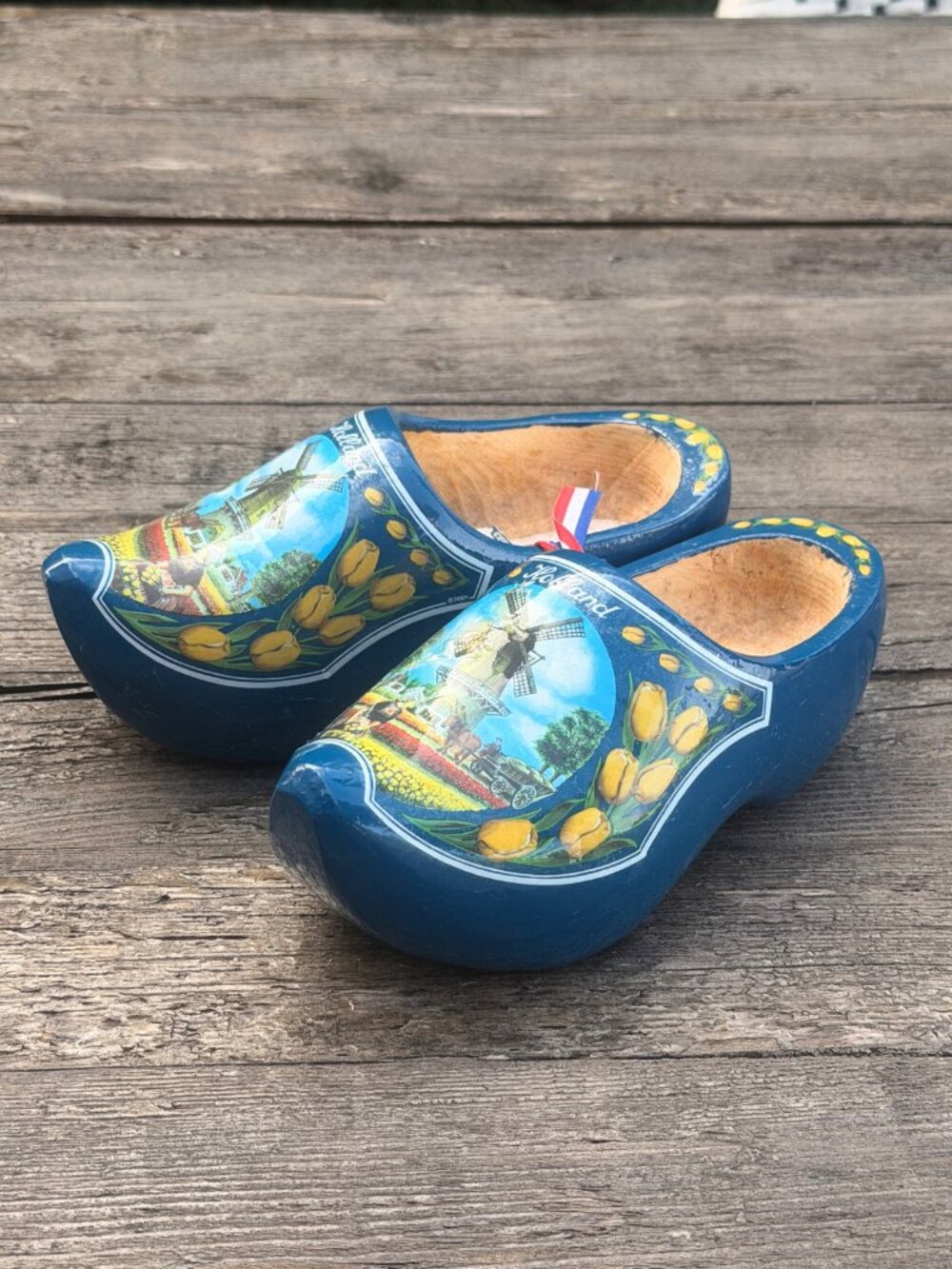 Authentic Traditional Holland Dutch Wooden Clogs Shoes Hand Painted Souvenir